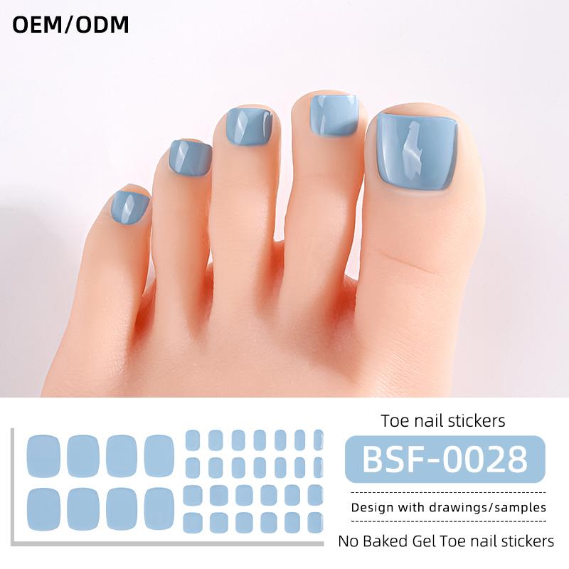 Popular Style New 3D Waterproof Nail Sticker Plastic UV Free Nail Wraps Toe Wraps