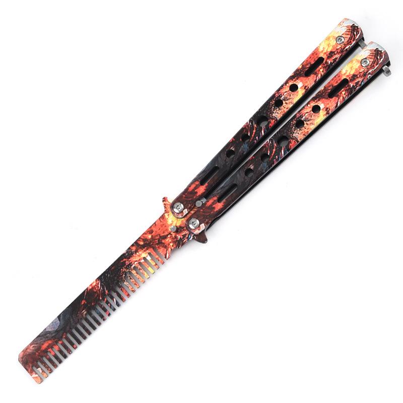 3D Butterfly Trainer Comb for Hand Practice - Unsharpened Pompadour Style CSgo Knife.