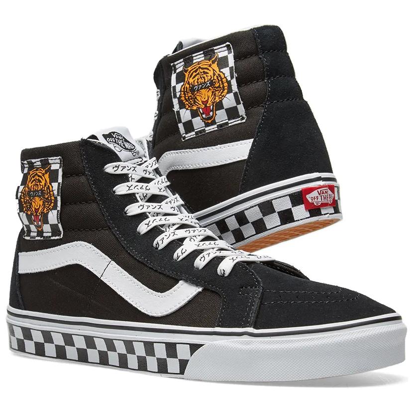 Vans Sk8-Hi Reissue Tiger Check Comfortable Daily High-Top Skate Shoes Unisex Sneakers Black VN0A2XSBVX1