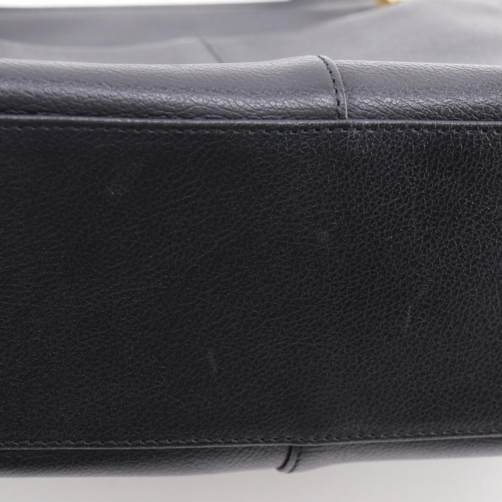 BURBERRY Shibo leather Handbag Nova Check black leather Women Used