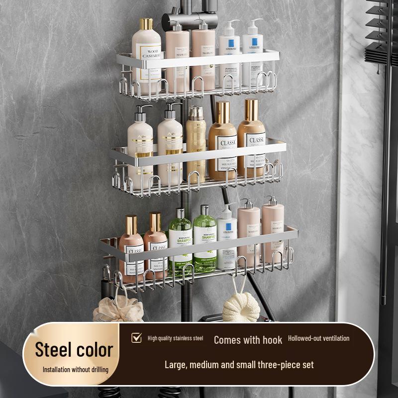 Stainless Steel Bathroom Toilet Storage Rack Shower Room Shelf