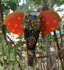 Wooden Elephant Head Wall Hanging Hand Painted Indian Decor