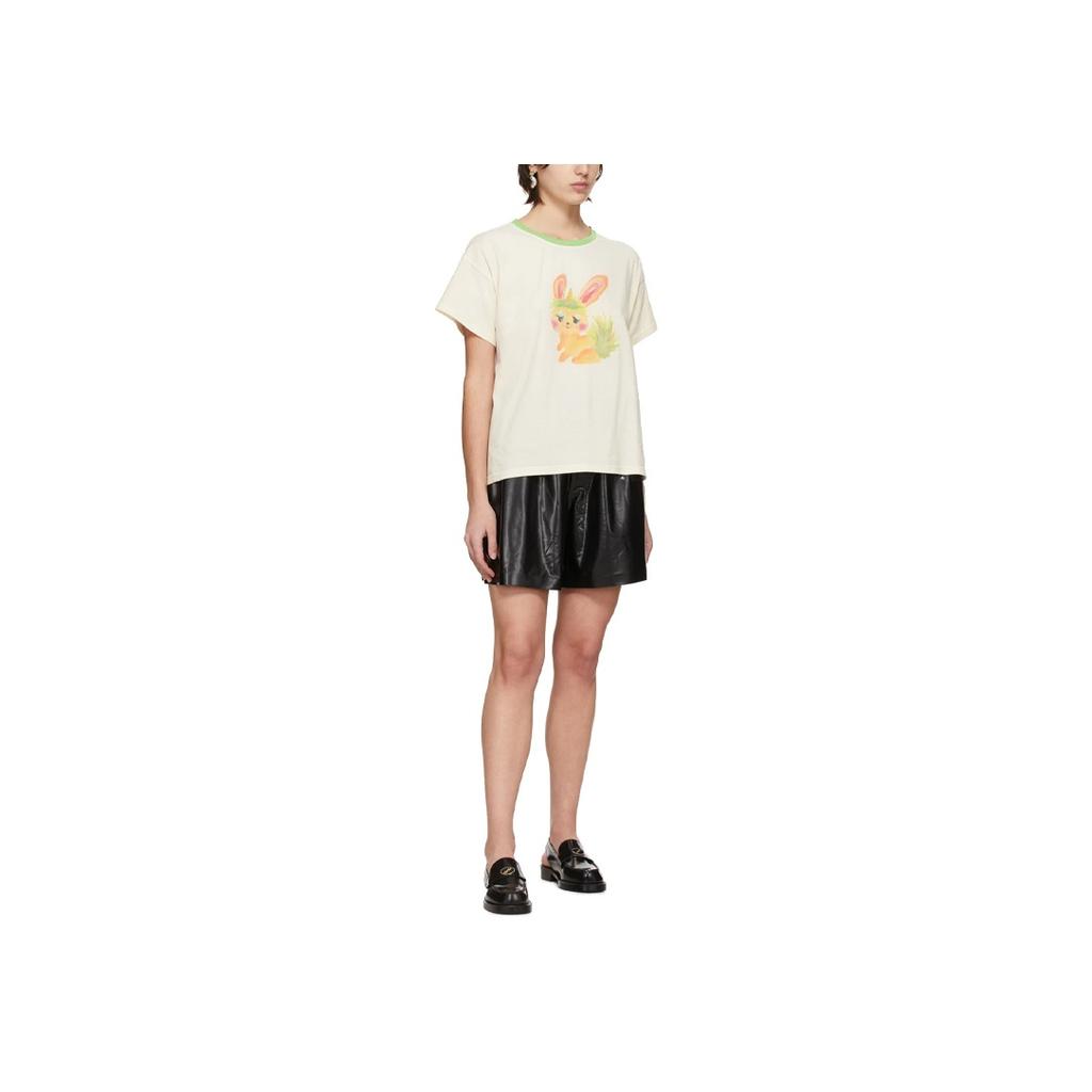 We11done Monster Ink Wash Little Monster Pattern Round Neck High Street Short Sleeve T-Shirt Unisex T-Shirt Off-White WD-TT0-21-510-U-GR