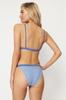Women's New Season Bikini Set White-Blue Striped Triangle Textured Regular Bikini Set