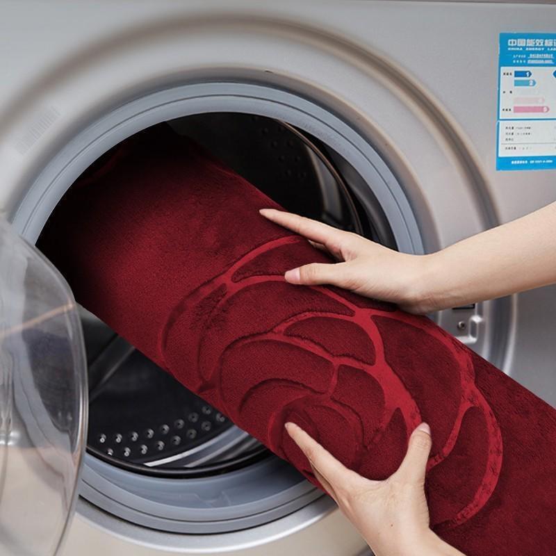 Badmattor Rose Flower Präglat badrum Badmatta Flanell Halkfri matta i badkar Golvmatta Duschrum Dörrmatta Memory Foam Pad Tvättbar matta