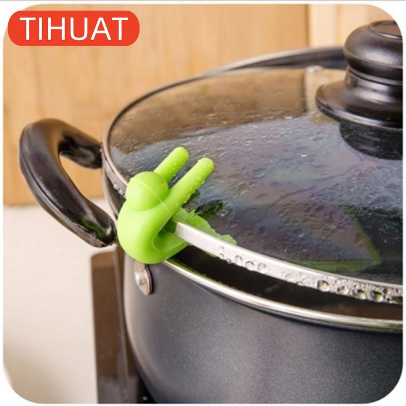 1/6 st Överflödesskydd som förhindrar locklyft med kastrull Soppa Köksredskap Underlägg Silikonhållare