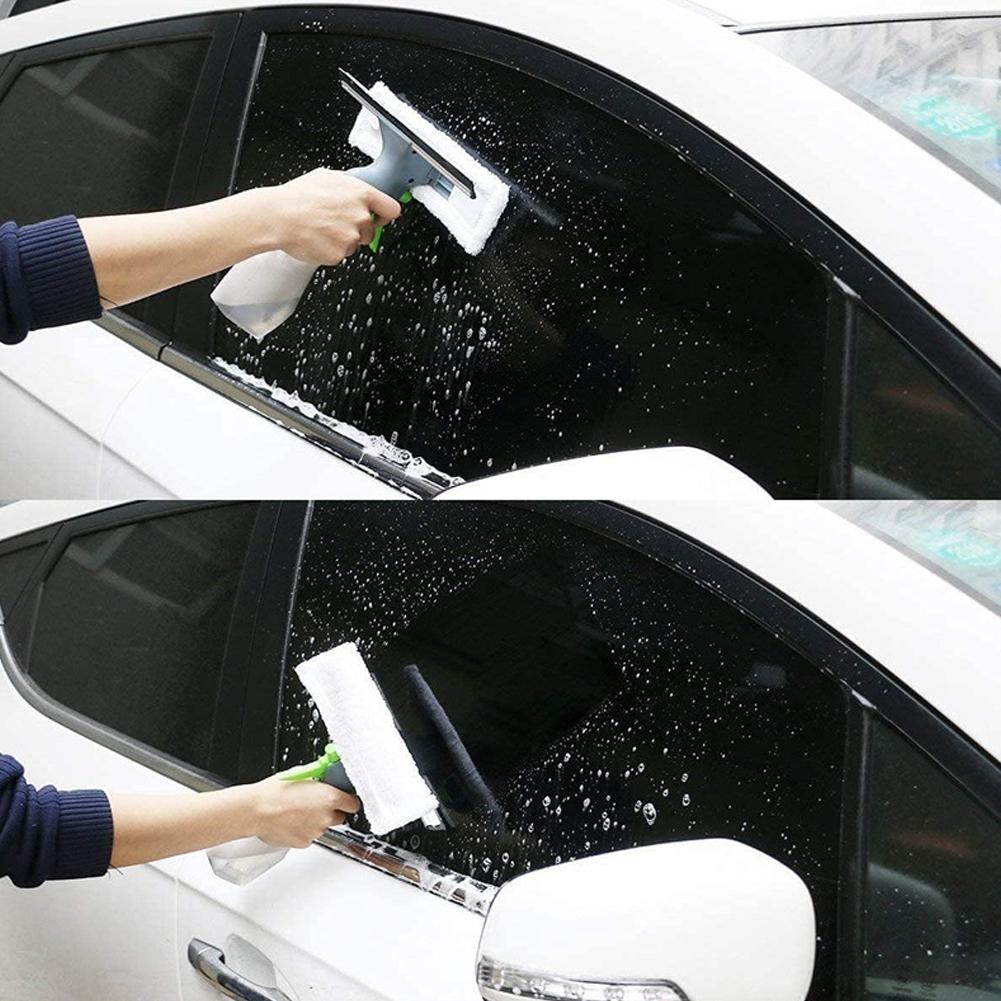 3 i 1 Bilglassskrapa Spray Glas Torkare Vattenskrapa Fönsterputs Duschskrapa för Spegel Fönsterglas Rengöring