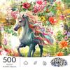 500pcs/Puzzle Game for Endurance And Logic Training - Exquisite Puzzle - (Sea of Flowers Secret Unicorn) Suitable for Living Room Decoration, Wedding