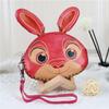 First Layer Cowhide Creative Bunny Mini Change Bag Animal Card Bag Key Bag Clutch Bag Children'S Handbag