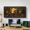 Wall Street Bulle stürmt Poster, Kerzen, Aktienmarkt, Wandmalerei, Leinwanddruck, erfolgreicher Unternehmer, Bürodeko, Malerei