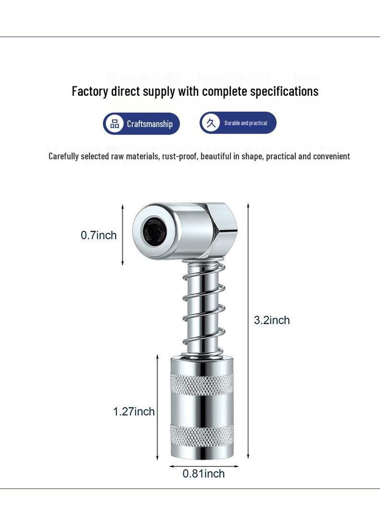 12-Piece Lubricating Grease Gun Accessory Set: Nipples, Injectors, & Greasing Tools