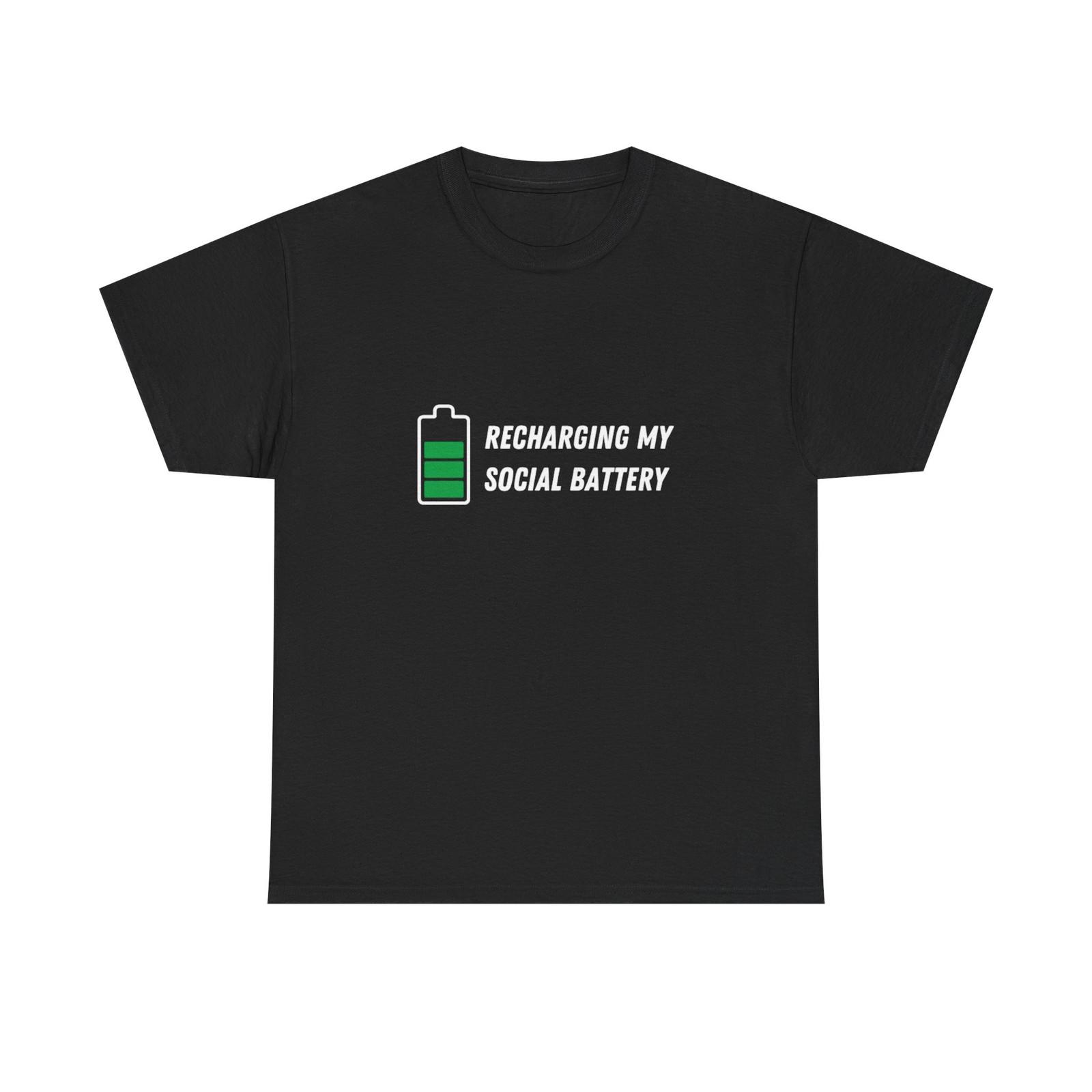 Recharging My Social Battery T?Shirt | Battery Icon Tee S разноцветный