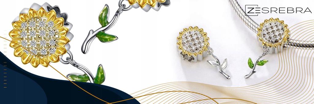 Charms Pr 925 Sunflower Pendant Bead Beads Colorful Zircons