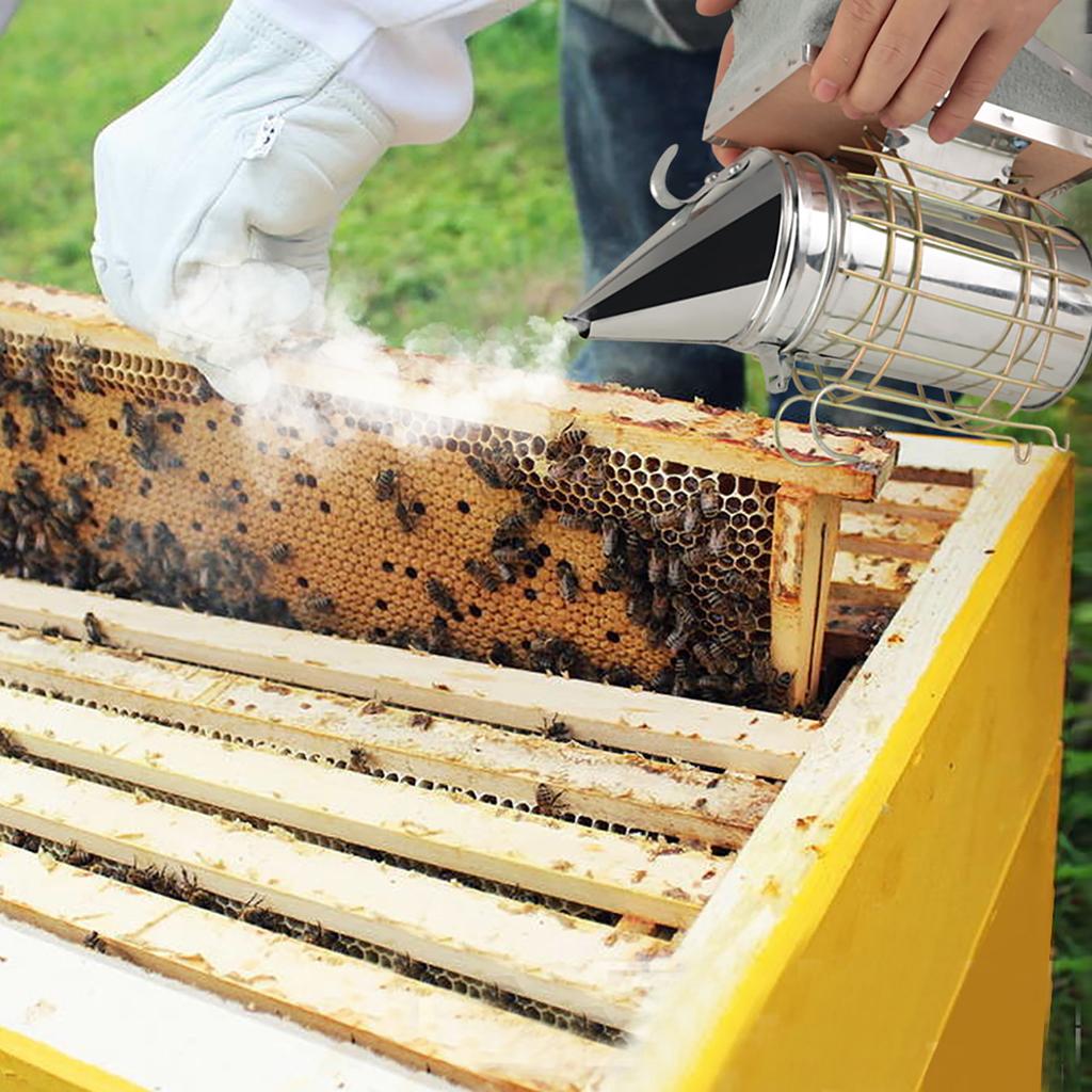 Verzinkter Eisen Bienenstock Räuchergerät mit Hitzeschild Imkereiausrüstung
