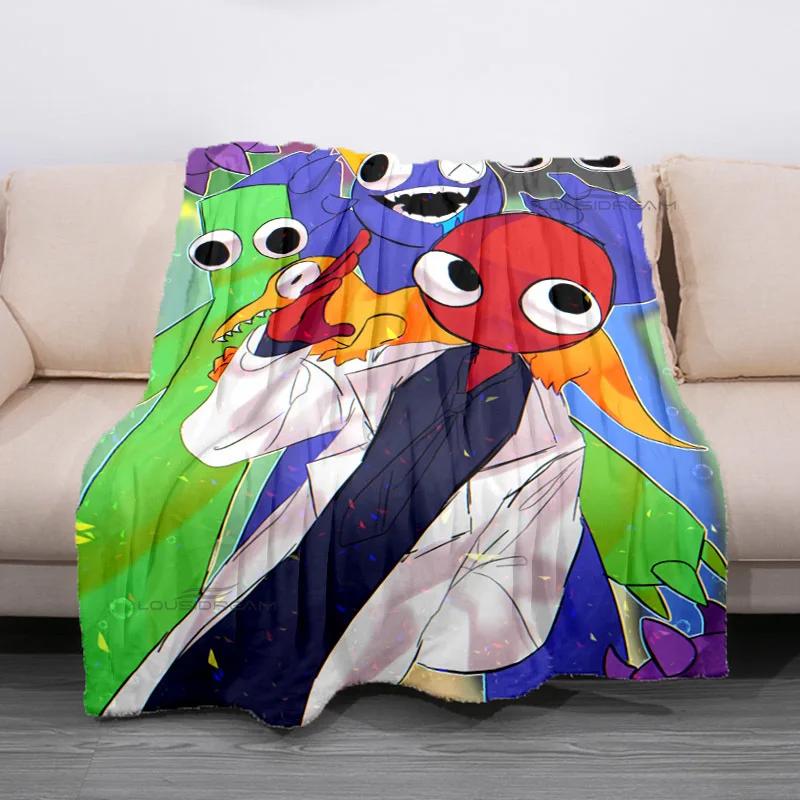 Popular Cartoon Rainbow Game Patterns Blanket Fashion Flannel Blanket Cosy Lazy Couch Cover Blanket Super Soft Sheet Mattresses