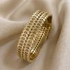 Retro Hollow Leaf Wide Version Bracelet Double Leaf Design Unisex Bracelet Jewelry