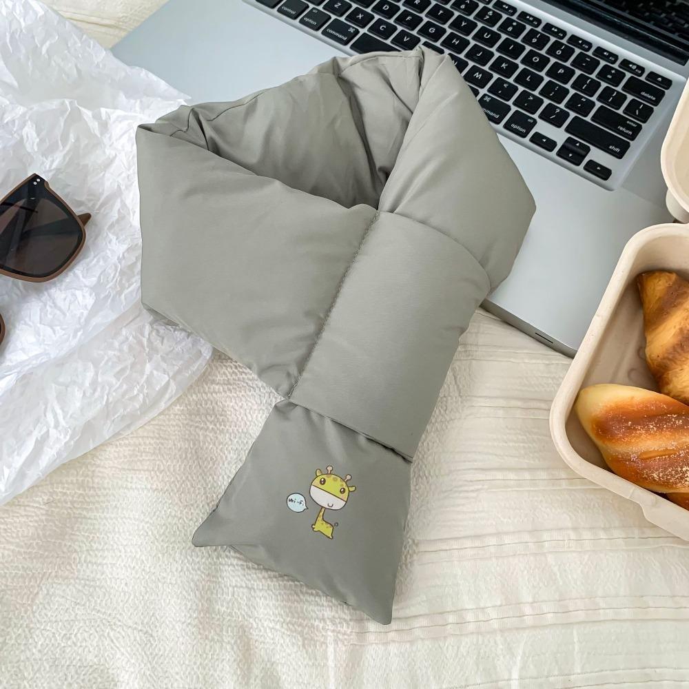 Windproof Down Cotton Scarf Solid Color Thermal Warm Scarf Fashion Winter Cross Scarf  Outdoor