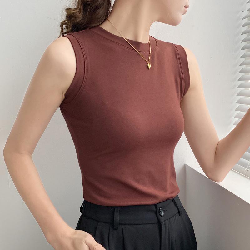 Sleeveless T-shirt for Women with Short-sleeved Summer New Style for Inner Top