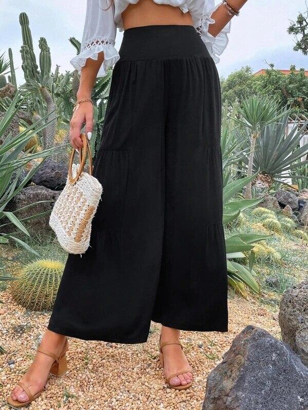 Summer Khaki Casual Cotton Linen High Waist Pants For Women Office Lady Loose Trousers Fashion Solid Baggy Pants Spodnie