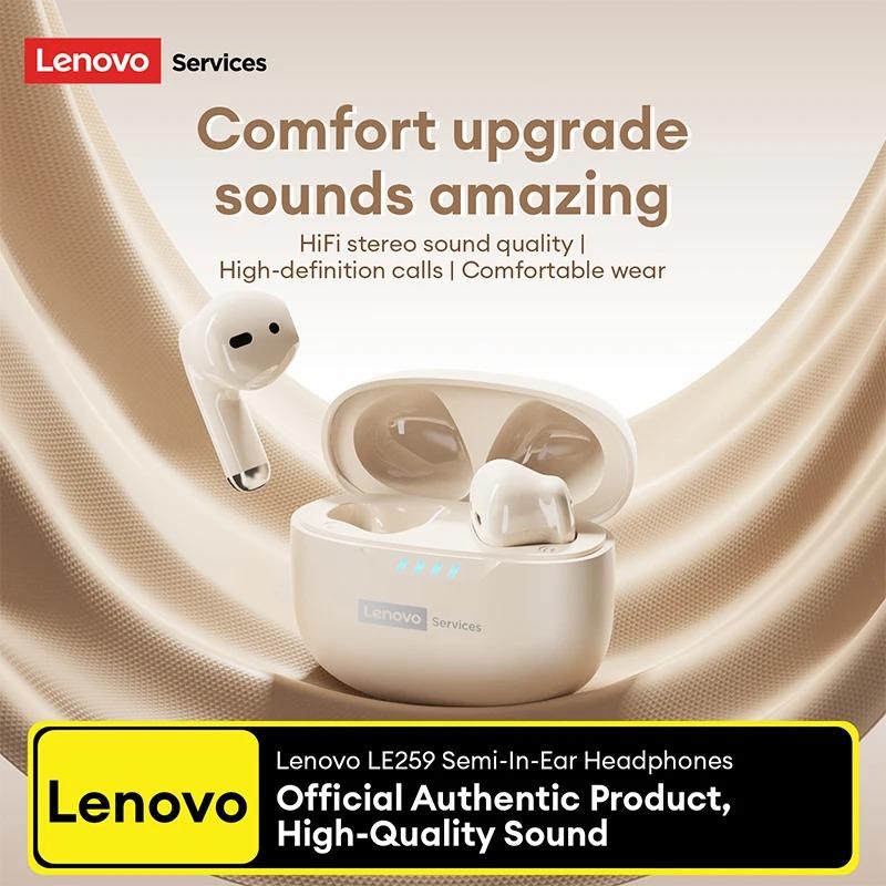 Originální bezdrátová sluchátka Lenovo LE259 Bluetooth 6.0 HIFI Herní sluchátka s potlačením hluku Sluchátka na cvičení Přehrávání hudby Stereo Sportovní sluchátka