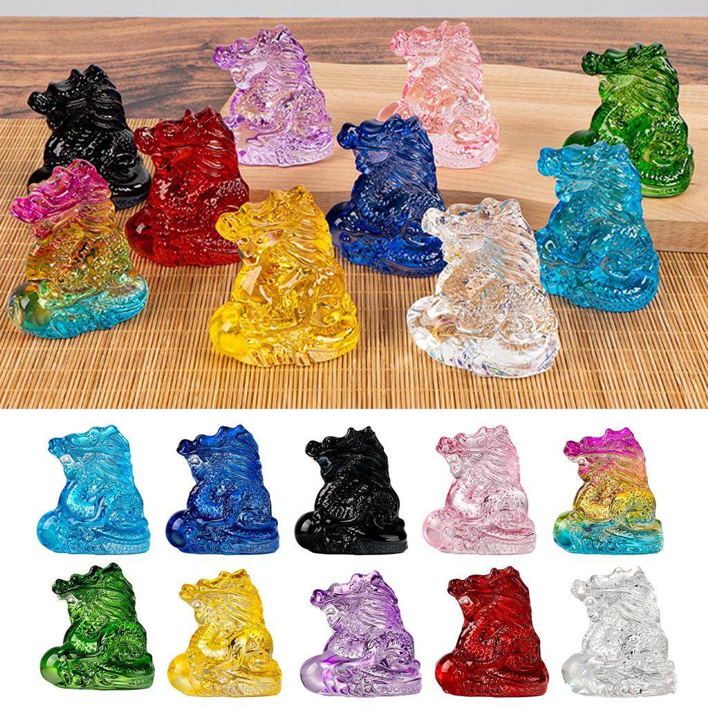 Crystal Dragon Ornaments Elegant Dragon Statue Twelve Zodiac Dragon Gifts Auspicious Animal Statue Room Decor