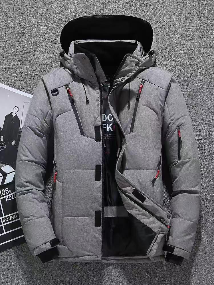 Men's Hooded Down Jacket: Winter Casual Outdoor Coat