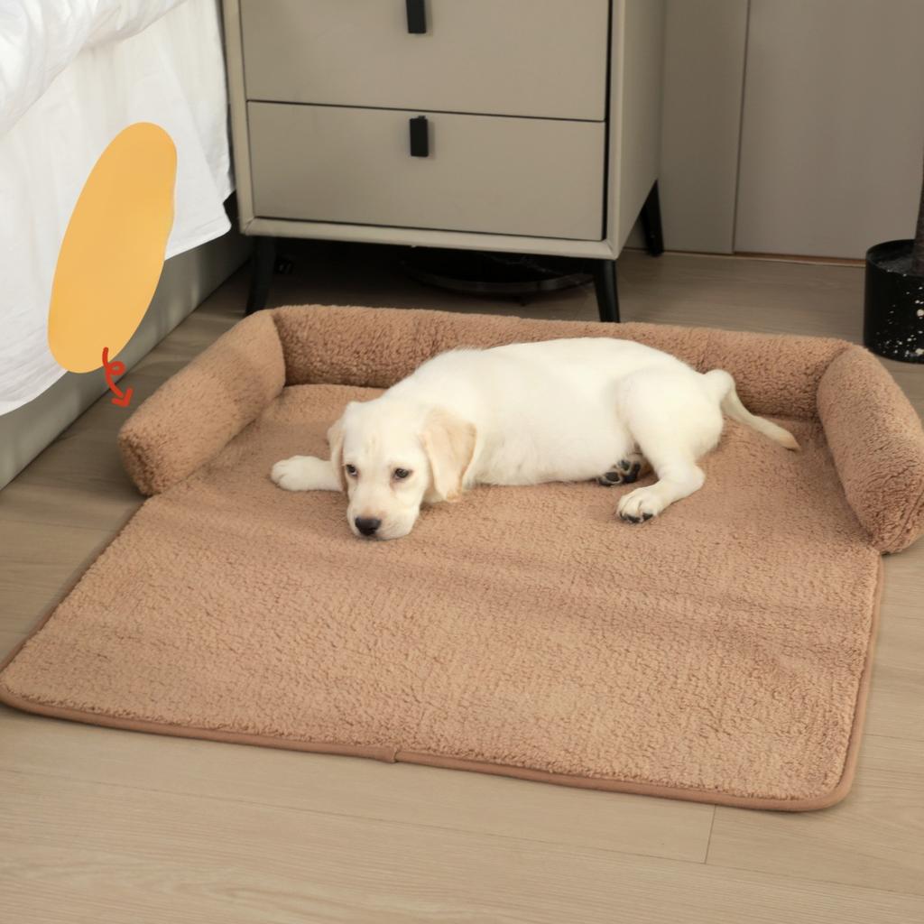 Pet Sofa Cushion with Pillow U-shaped Pillow for Winter Warm Pet Bed for Multiple Scenes