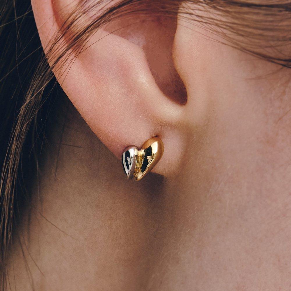 [By Iyer] Subni Silver (C) Finger Heart Earrings Bh6E45617C9Xxx