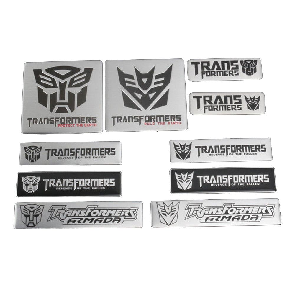 Aluminum Alloy Stickers Transformation Toys Emblem Autobots Badge Decepticons Logo Decal Phone Decoration Mobile Accessories 3D Kid Friendly