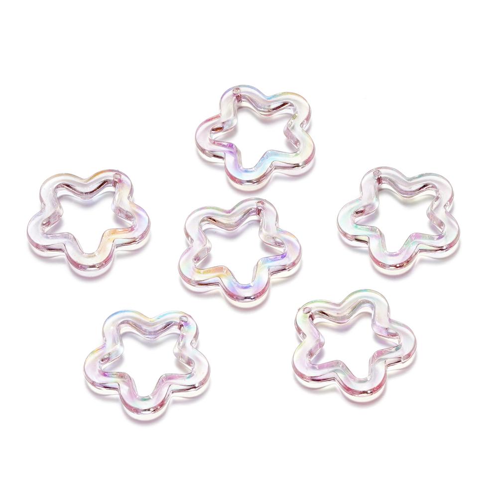 10Pcs/Lot 30*30.5mm Acrylic Transparent Five Pointed Star Pendant for DIY Jewelry Making Bracelet Necklace Charms Accessories