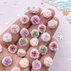 50 Stück Harz 8/10mm Bunt Niedlich Rosenblume Flache Rückseite Strass Scrapbook DIY Hochzeit Applikation Dekor Handwerk Schmuckzubehör