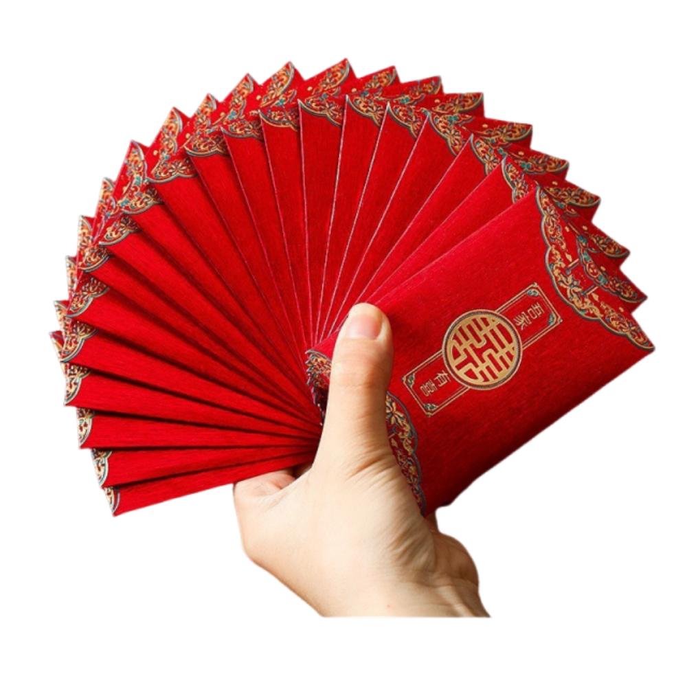 80Pcs Good Luck Blessing Multiple Patterns Hongbao Mini Red Money Pocket Traditional Sturdy Luck Money Bag Chinese New Year