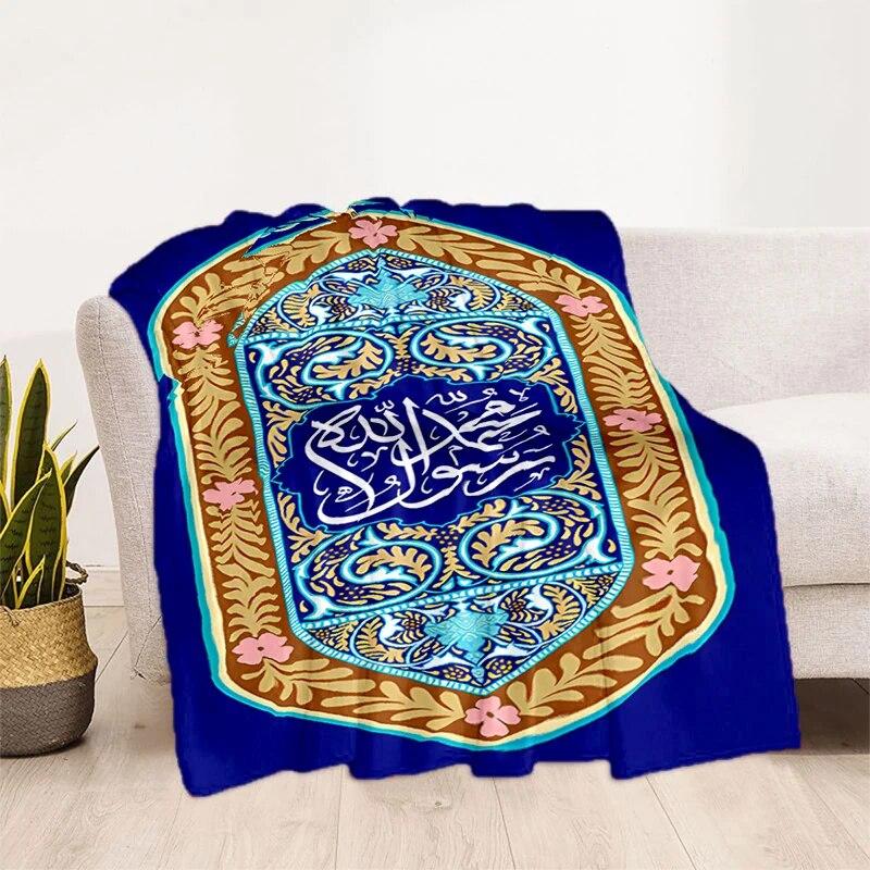 Müslüman Namaz HD Yumuşak Peluş Yatak Atma Karikatür Piknik Ince Battaniye Modern Flanel Battaniye Kapak Gedruckt Bettdecke Geschenk
