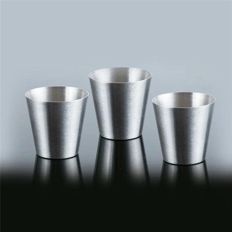 4Pcs 30ml/70ml Outdoor Practical Travel Stainless Steel Cups Mini Set Glasses for Whisky Wine with Case Portable Drinkware