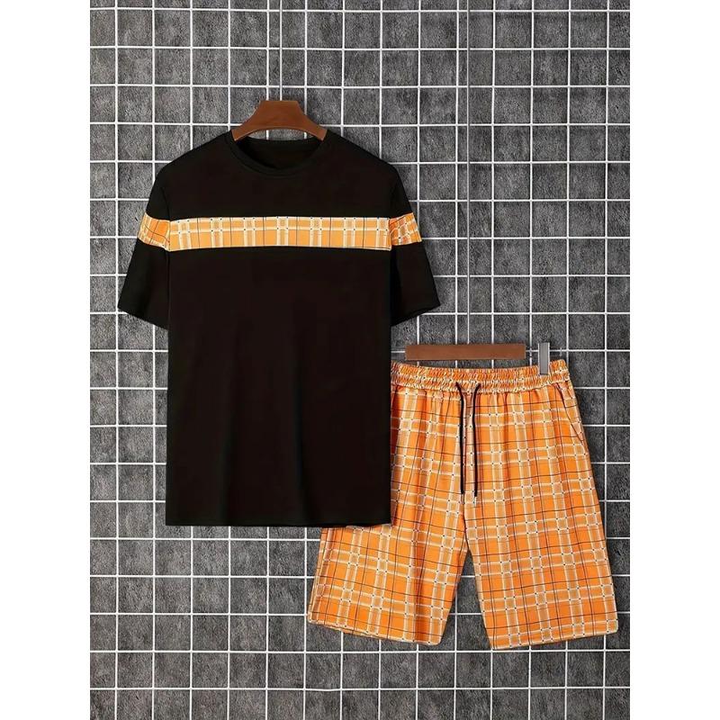 2024 New Summer Casual Men's Short-sleeved Top Outdoor Street Fashion Beach Shorts 3D Printed Men's T-shirt And Shorts Set
