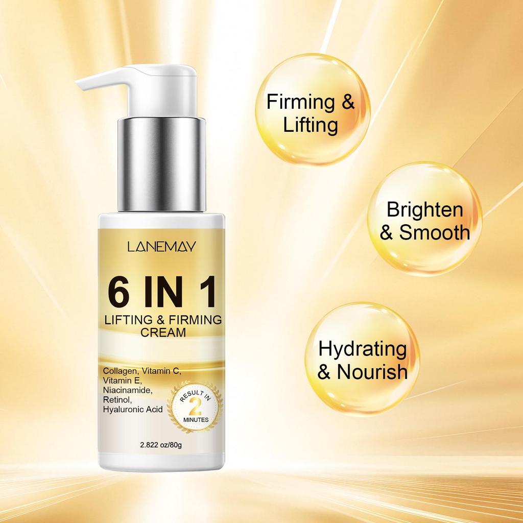 6 IN 1 Lifting & Firming Cream-Lidting & Firming-Feel Skin Firmness In Just 2 Minutes-Suitable For All Skin Types, 80ml