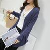 Women's Plus Size Mid-Length Cardigan: Spring/Summer Korean Style Shawl-Coat in Lightweight, Solid Colors