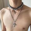 Starburst Double Layer Men's Necklace: Trendy, Light Luxury Hip Hop Style, Unisex Clavicle Chain
