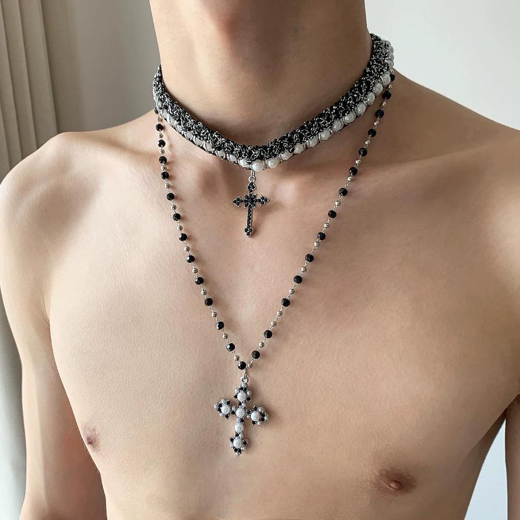 Starburst Double Layer Men's Necklace: Trendy, Light Luxury Hip Hop Style, Unisex Clavicle Chain