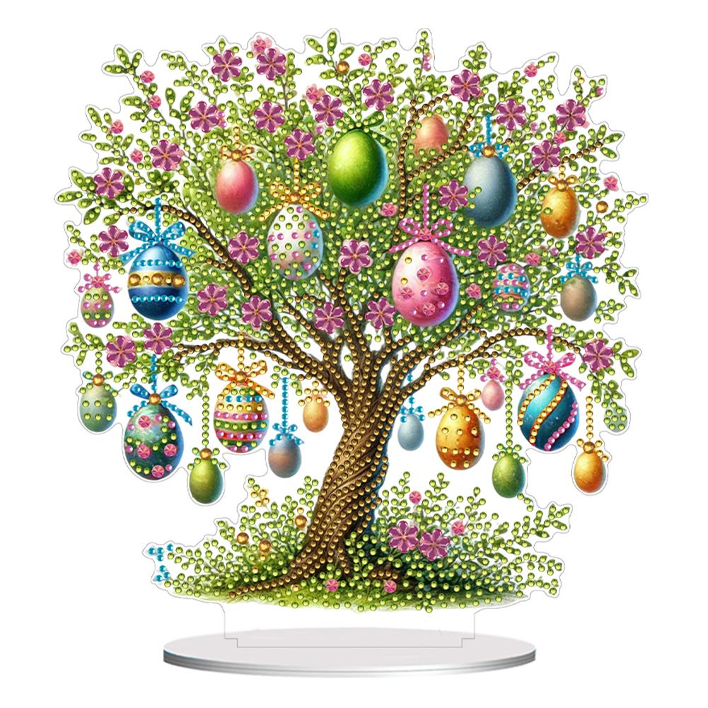 עץ ביצי פסחא בצורה מיוחדת ערכות אמנות יהלומים לשולחן העבודה 5D DIY אמנות יהלומים קישוטי שולחן ציור יהלומים קישוטי שולחן עבודה
