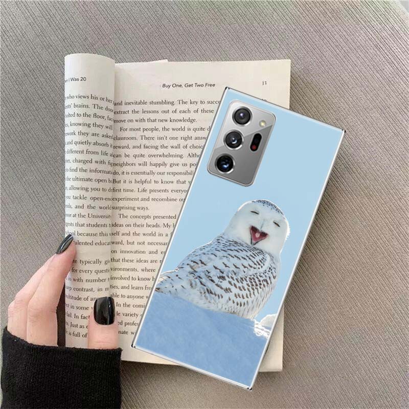 Snow Cute Owl Animal Phone Case For Samsung Galaxy S25 Edge S24 S23 FE S22 S26 Ultra S21 S20 S10 Plus Capa Soft