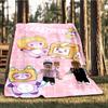1pc LankyBox, Cute, Characters Digital Printed Flannel Blanket, Super Soft Plush Fleece Bed Cover, Multipurpose Four Season Blanket for Sofa