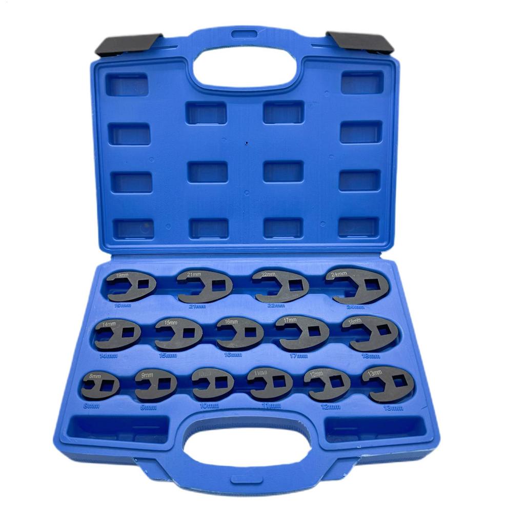 15Pcs Crowfoot Wrench Set 8mm To 32mm Carbon Steel Crowfoot Flare Nut Wrench Set for Extension Bars Ratchet Wrenches
