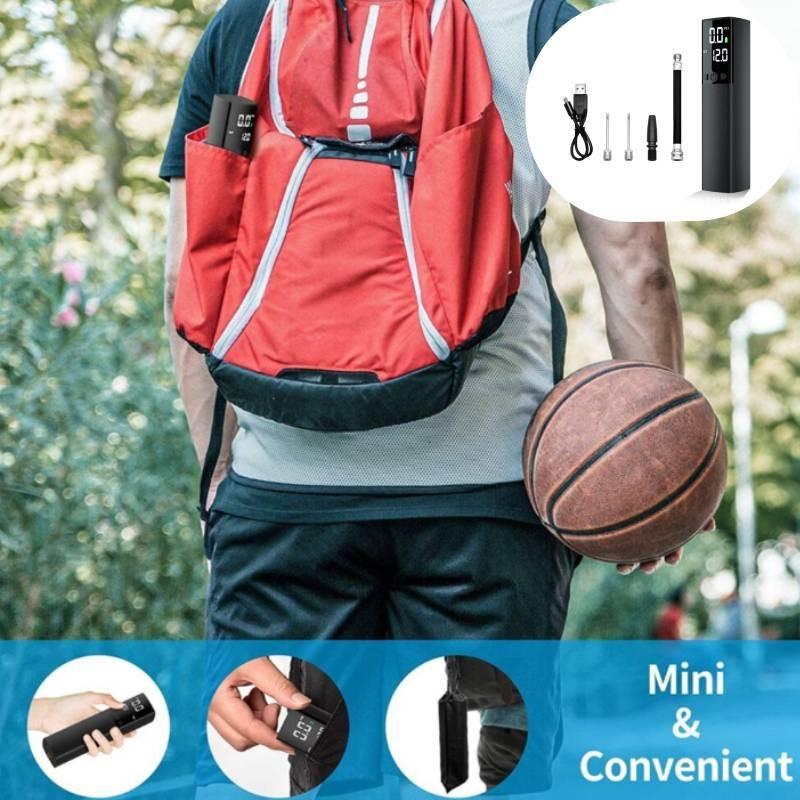 Portable Mini Car Air Pump For Wireless Tire Inflation With Built-in Led Light And Usb Charging