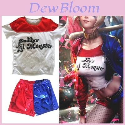 Oszałamiający strój Halloween dla dziewczynki z motywem Harley Quinn z Suicide Squad dla dzieci