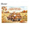 Dekorative Herbstszene für Party 70 x 45 Zoll Kürbis-Hintergrund, Herbsternte-Gnom-Dekorationen Vogelscheuche Fotografie-Hintergrund, Thanksgiving-Banner