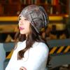 CHROME CRANE Paisley Print Summer Knit Neck Warmer CB064 Women's 3-Way Hat, (01.Red)