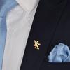 Individuelle Doppelbuchstaben-Brosche Damen Herren Edelstahl Initialen-Broschen Personalisierte Paar Hochzeitskleidung Dekoration Schmuck