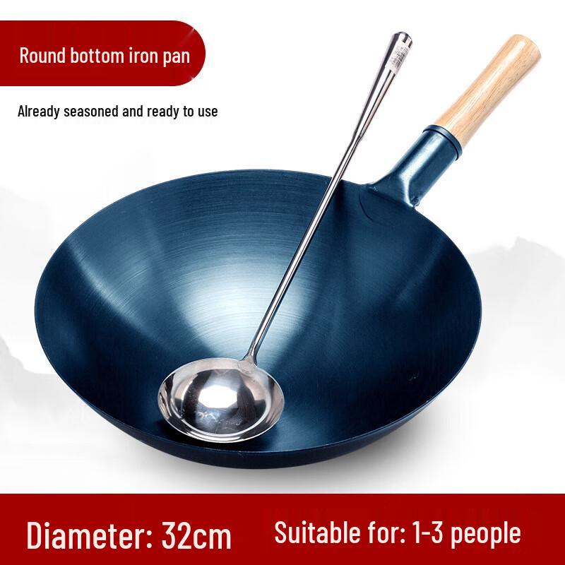 GOWKE Pure Iron Wok for Gas Stoves