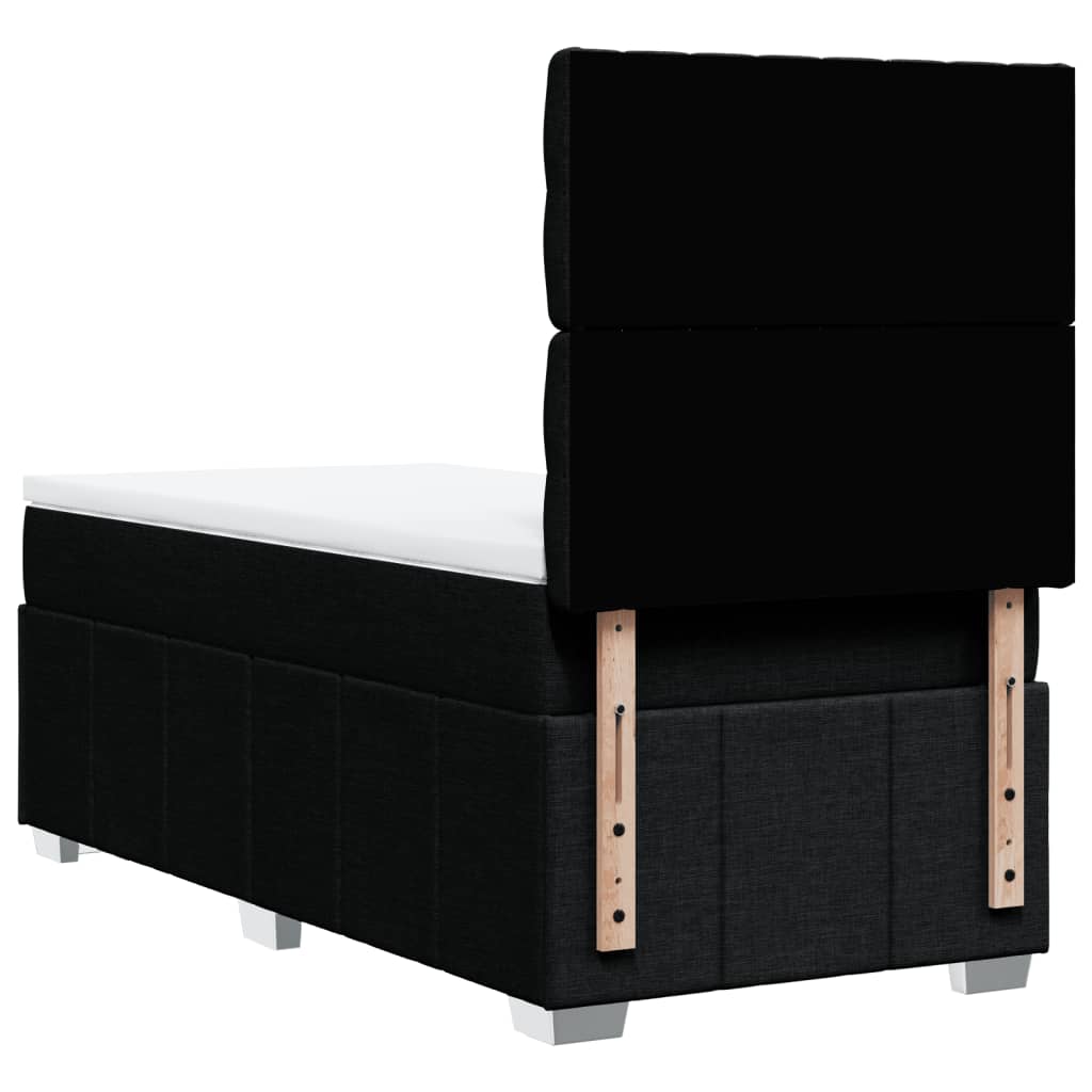 Box Spring Bed with Mattress Black 80 x 200 cm Fabric